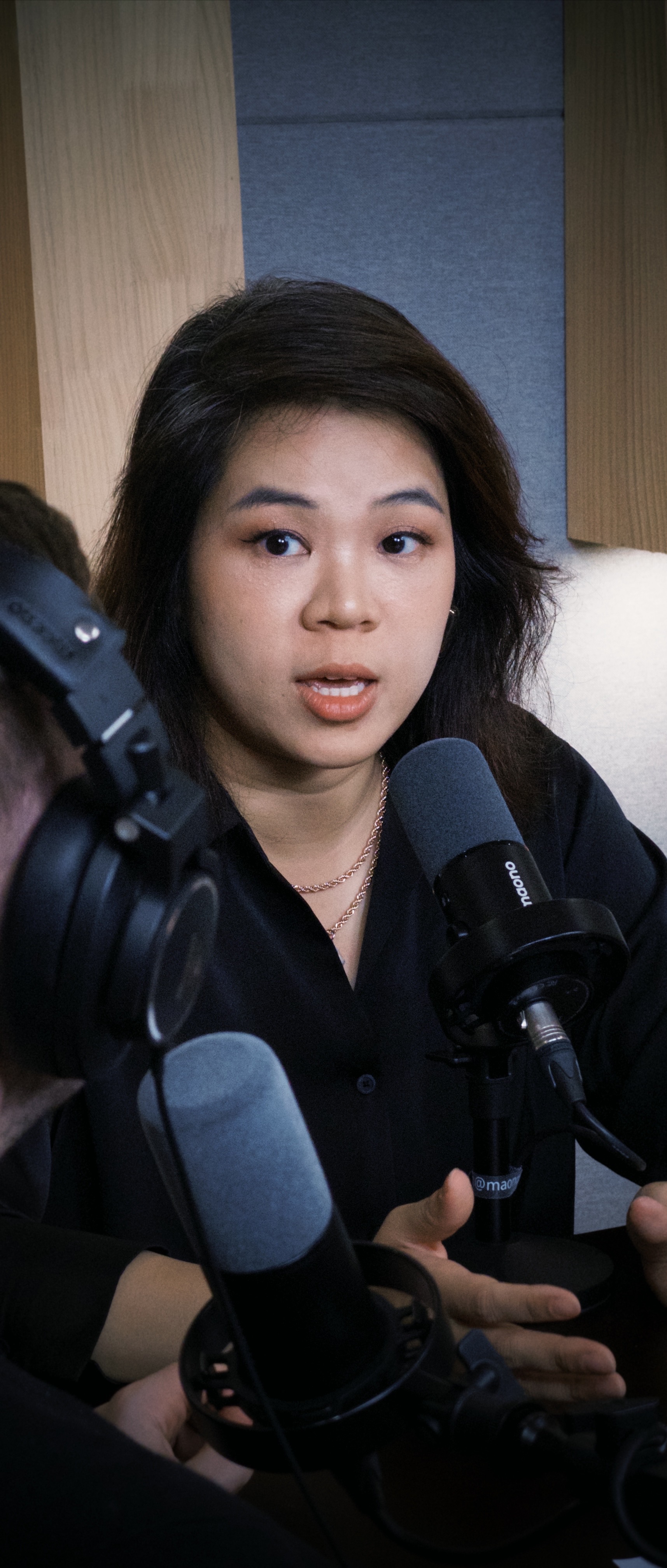 Denise Wu during the podcast recording