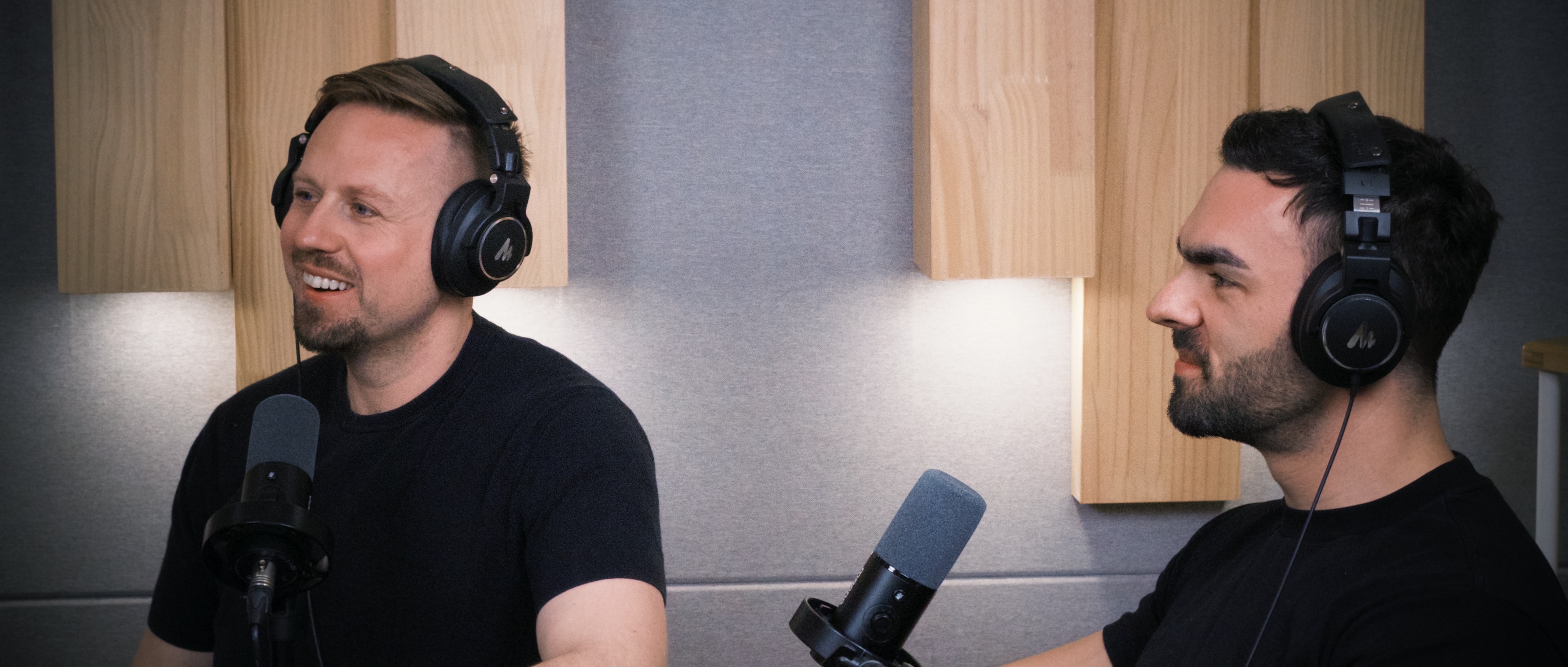 Thomas and Michael recording the Asiabits Podcast