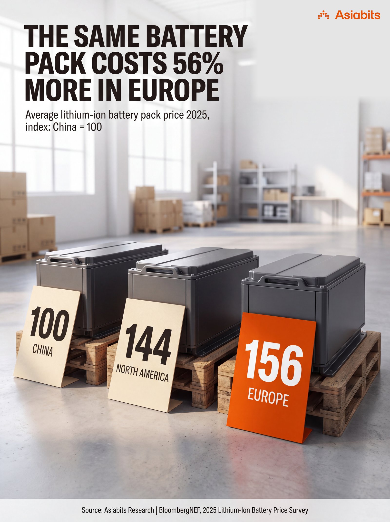 The Same Battery Pack Costs 56% More in Europe